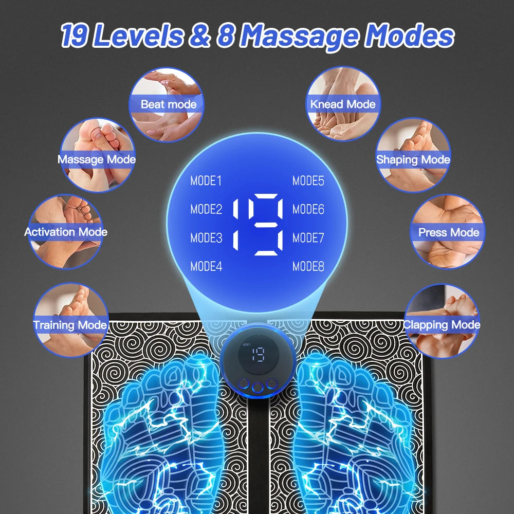 Almohadilla de Masaje Eléctrica para Pies, Masaje de Electroestimulación, Relaja los Pies, Fitness de Masaje